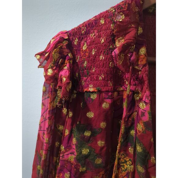 Farm Rio Banana Flowers Shirred Mini Dress - Picture 4 of 9